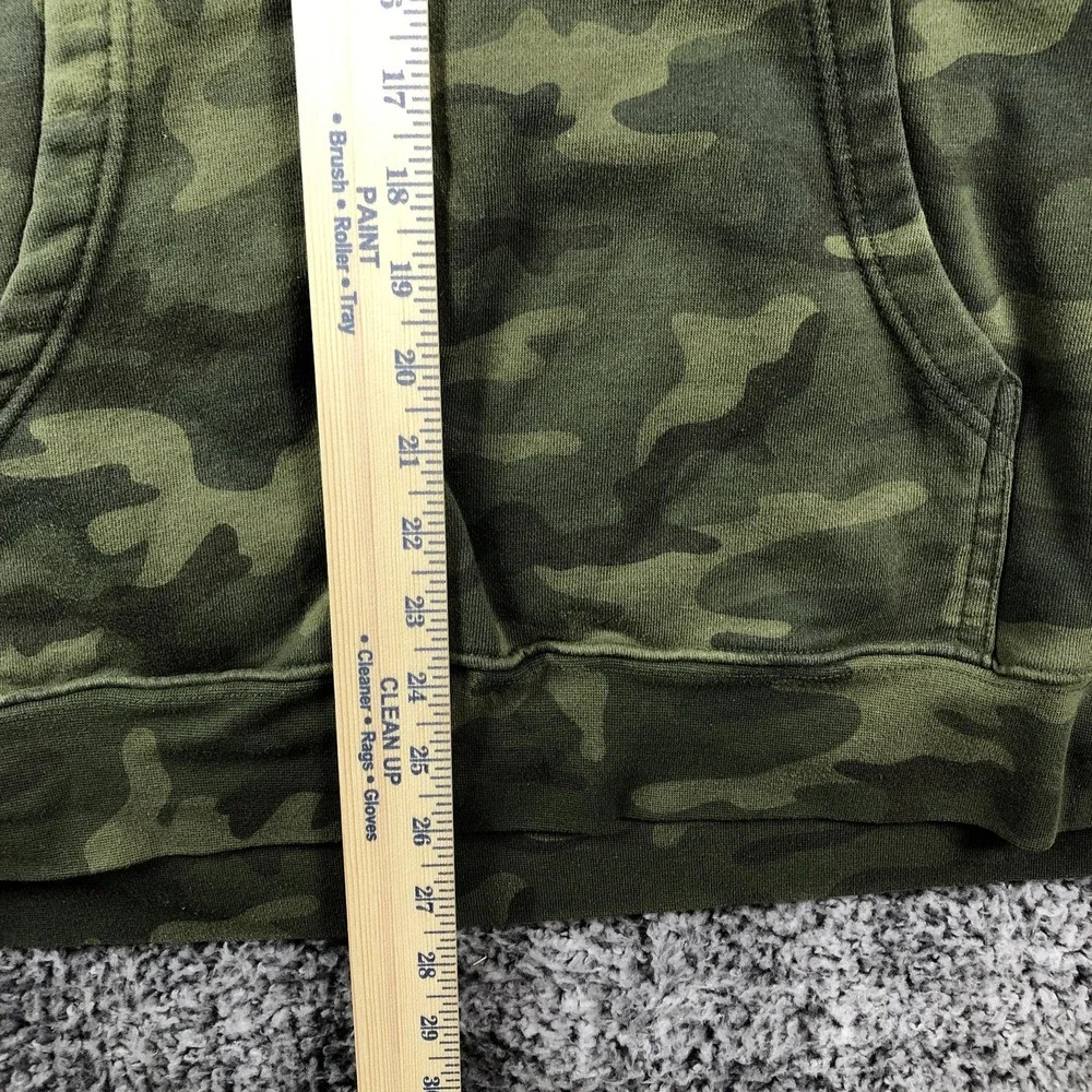 Howitzer Hoodie Mens 2XL Green Camo Fleece Pullover American Patriot Flag Skull - Picture 8 of 11